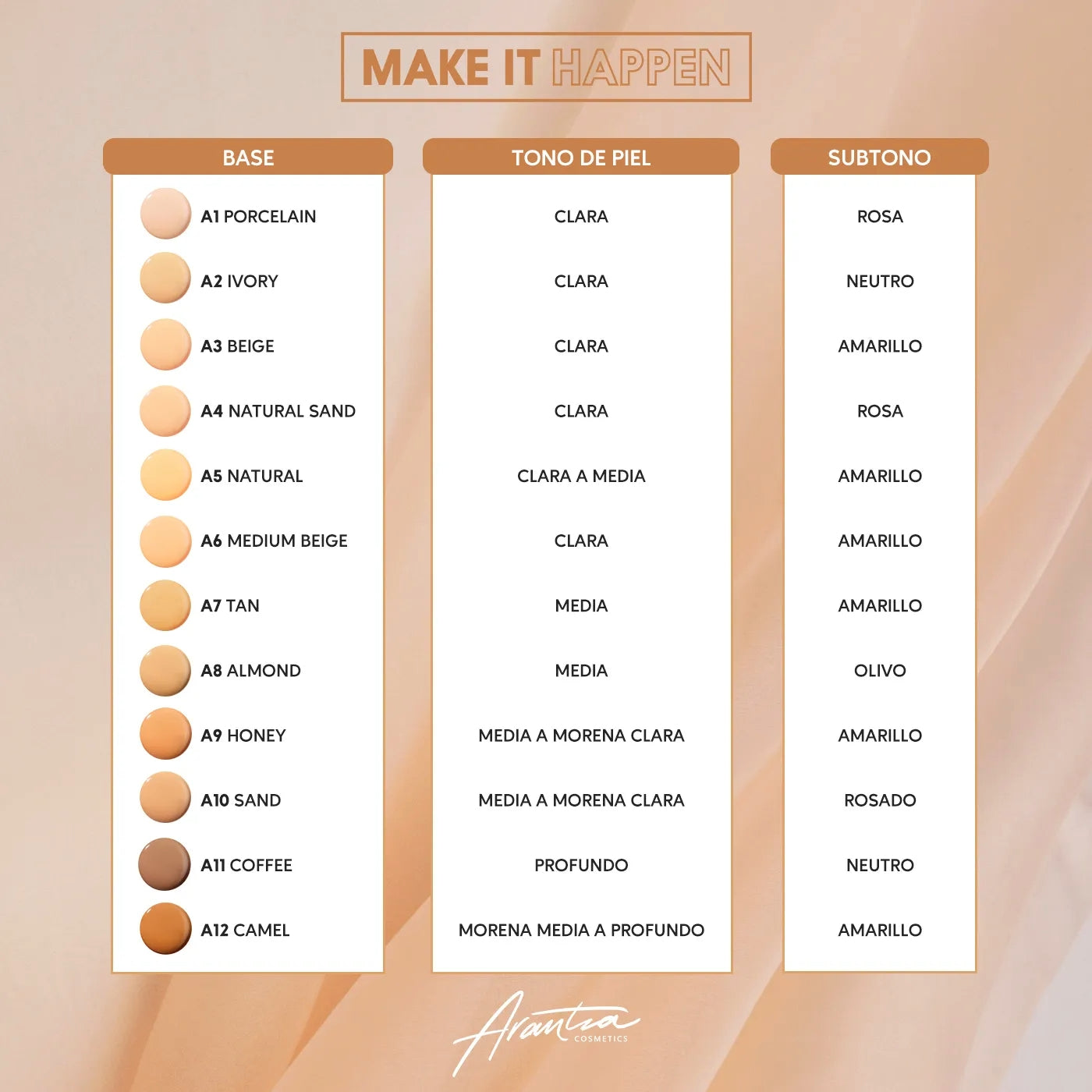 MAQUILLAJE LÍQUIDO ARANTZA - MAKE IT HAPPEN!