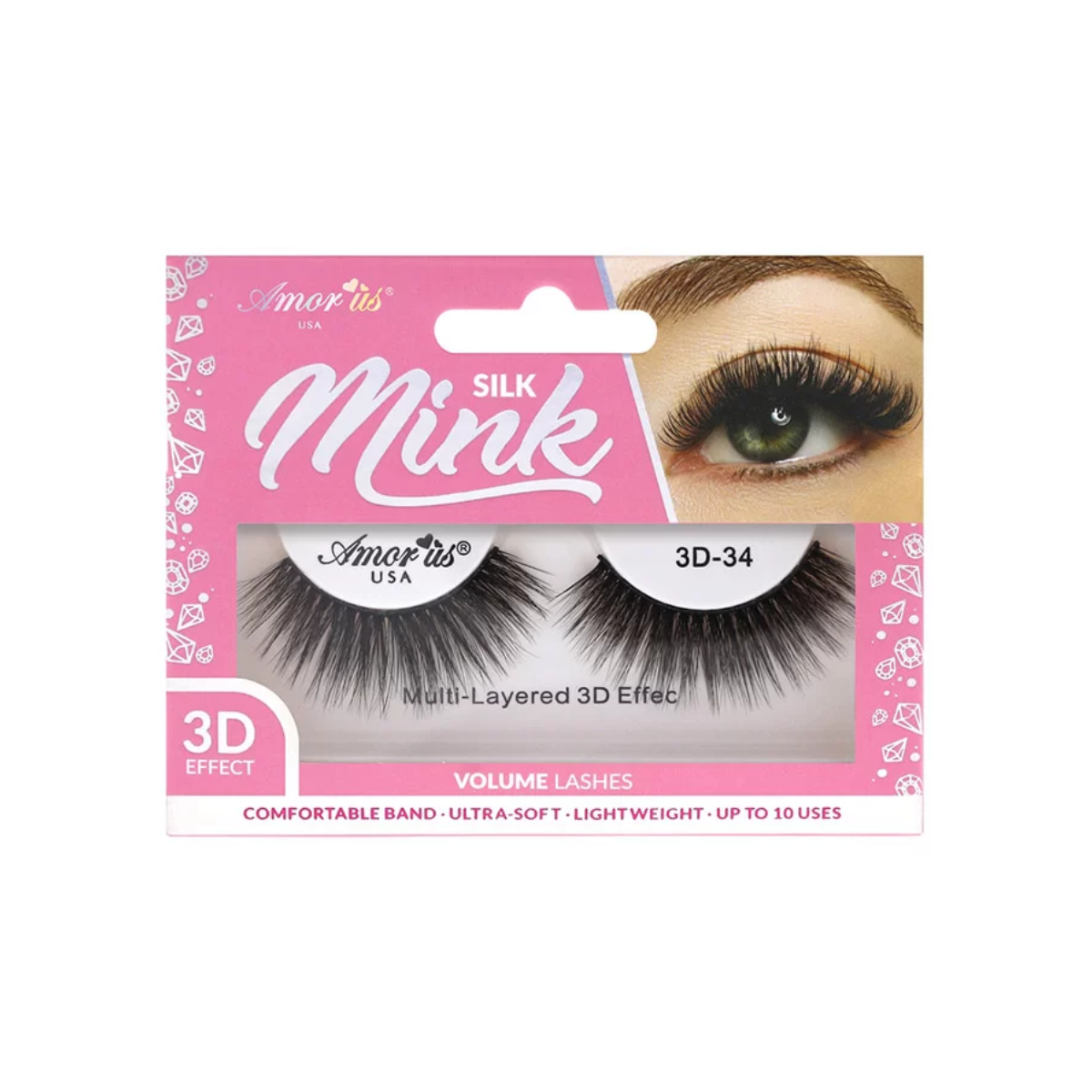 PESTAÑA 3D FAUX MINK #34 - AMOR US