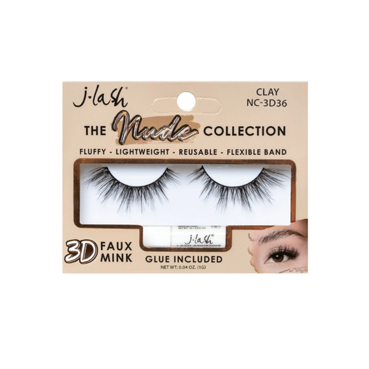 J-Lash Nude Collection | Pestañas Efecto 3D + Pegamento Gratis