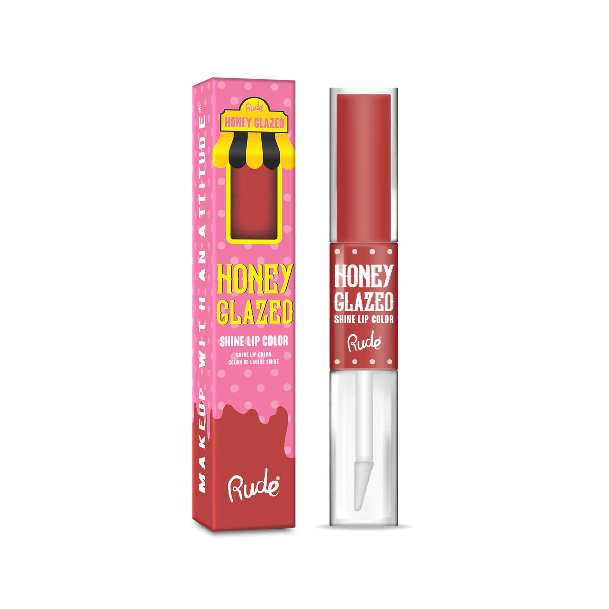 LABIAL LÍQUIDO MATTE + GLOSS HONEY GLAZED - RUDE COSMETICS