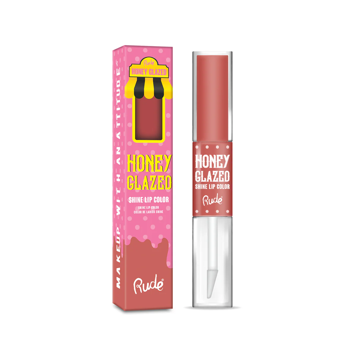 LABIAL LÍQUIDO MATTE + GLOSS HONEY GLAZED - RUDE COSMETICS