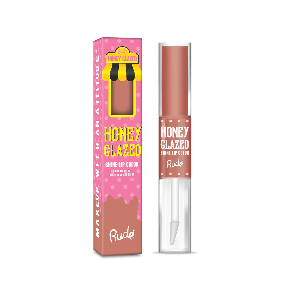 LABIAL LÍQUIDO MATTE + GLOSS HONEY GLAZED - RUDE COSMETICS