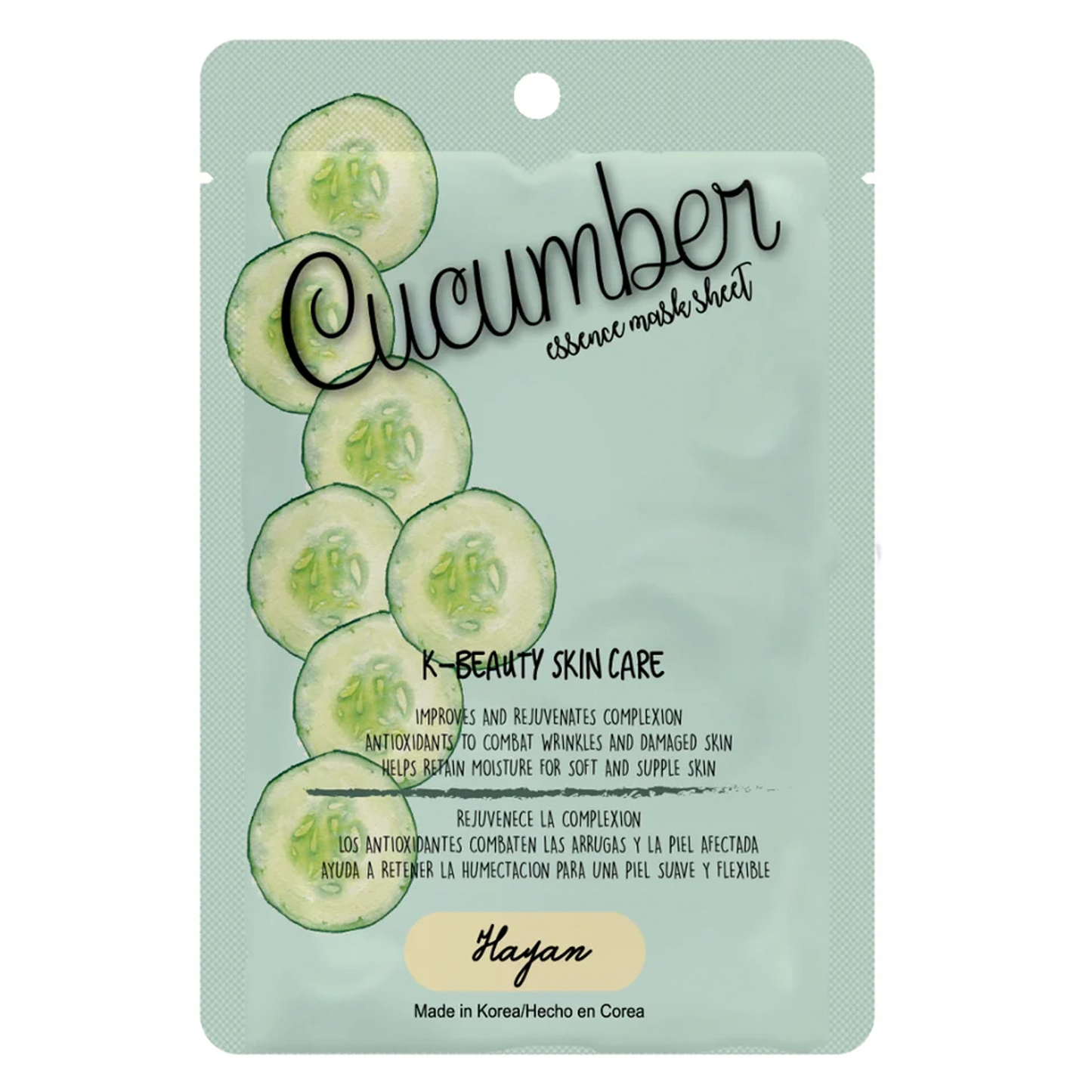 Mascarilla Facial Hayan | Ácido Hialurónico, Cereza y Pepino