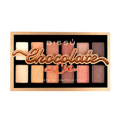 Paleta de Sombras Bissú 12 Tonos Chocolate con Chile
