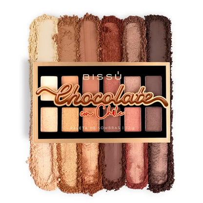 Paleta de Sombras Bissú 12 Tonos Chocolate con Chile
