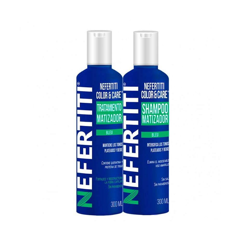 SHAMPOO Y TRATAMIENTO MATIZADOR NEFERTITI AZUL