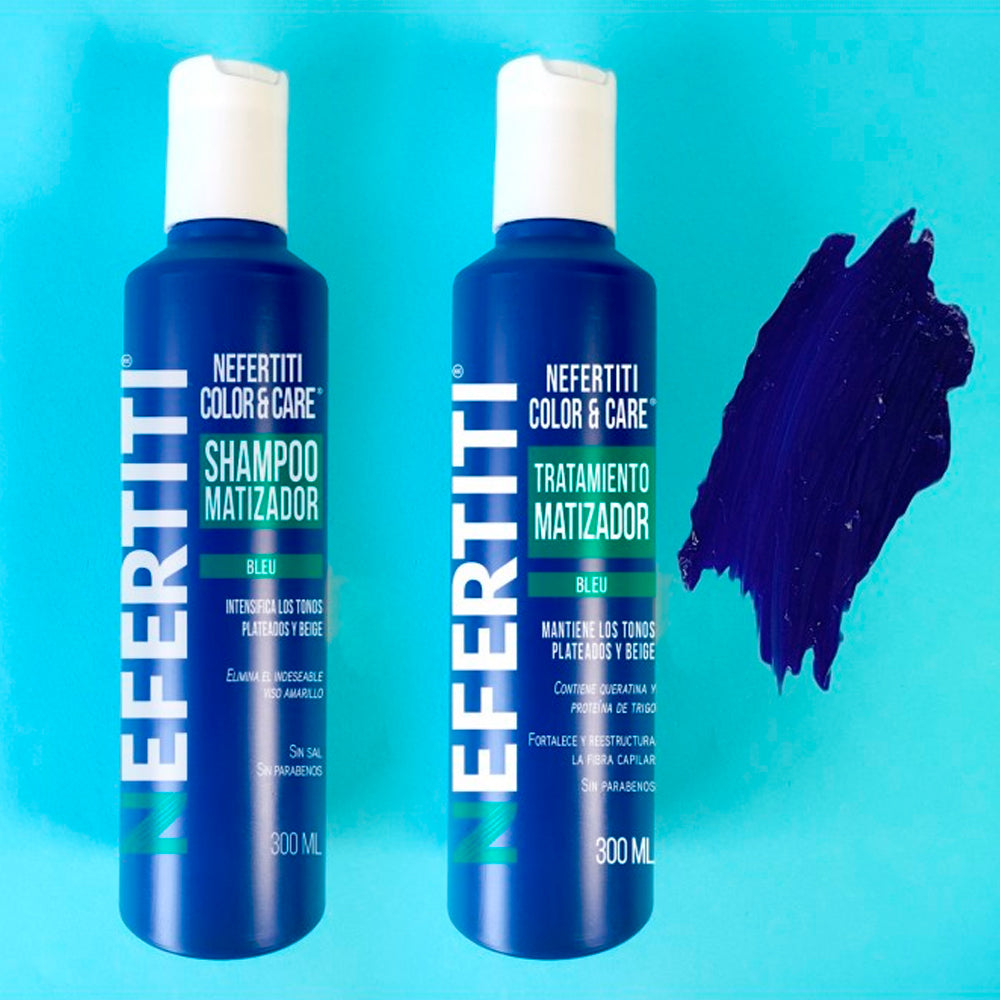 SHAMPOO Y TRATAMIENTO MATIZADOR NEFERTITI AZUL