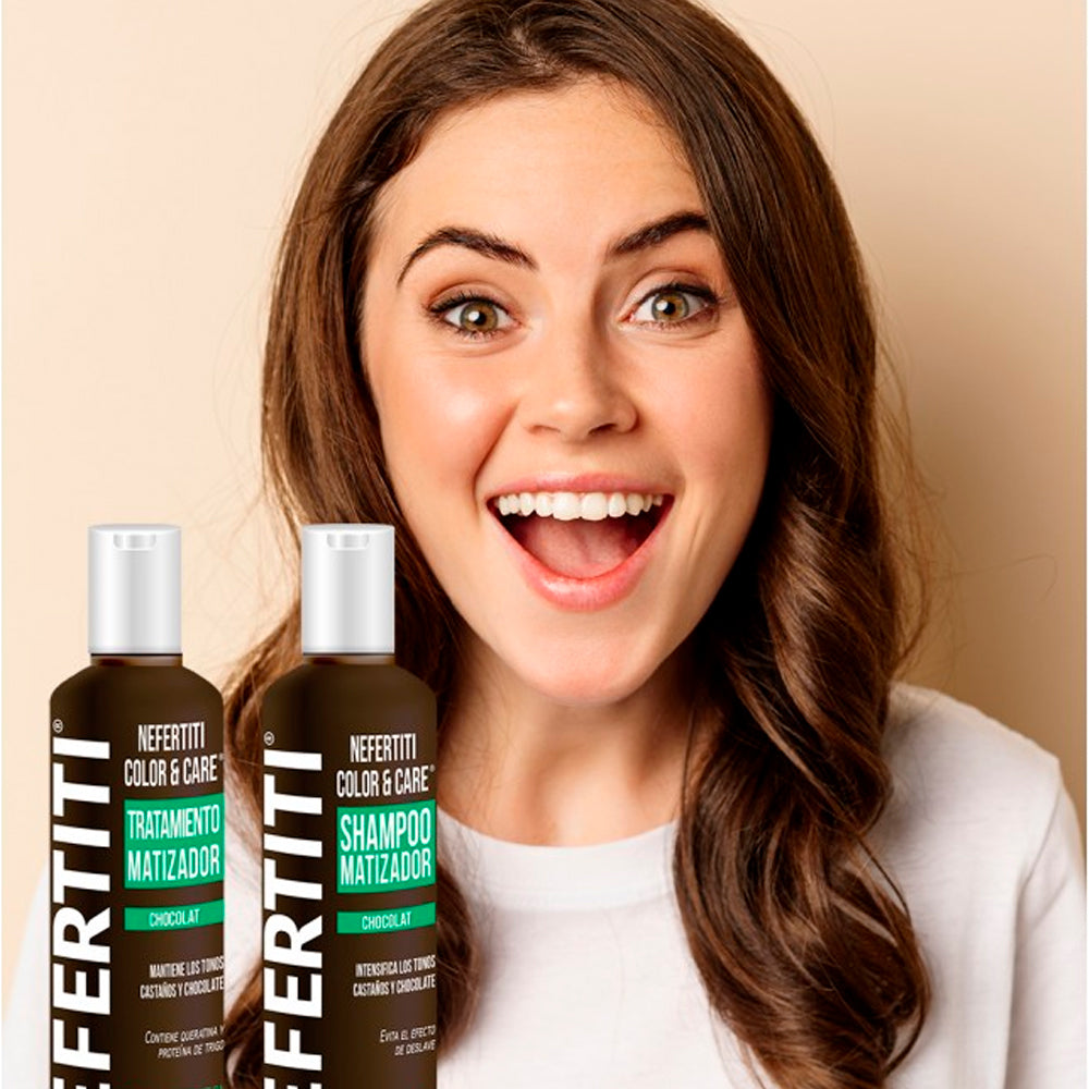 SHAMPOO Y TRATAMIENTO MATIZADOR NEFERTITI CHOCOLATE