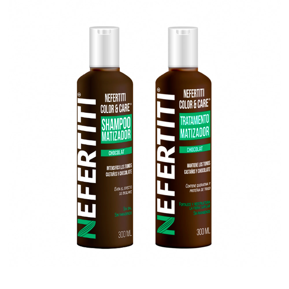 SHAMPOO Y TRATAMIENTO MATIZADOR NEFERTITI CHOCOLATE