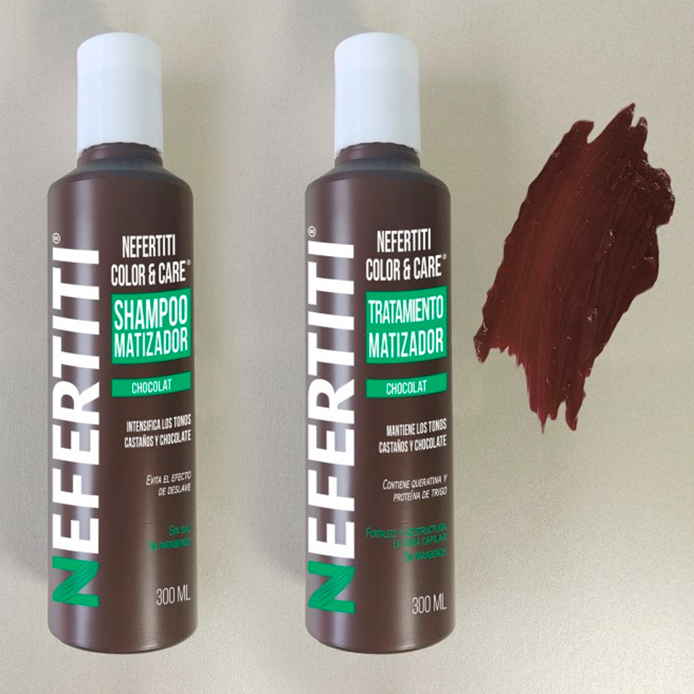 SHAMPOO Y TRATAMIENTO MATIZADOR NEFERTITI CHOCOLATE
