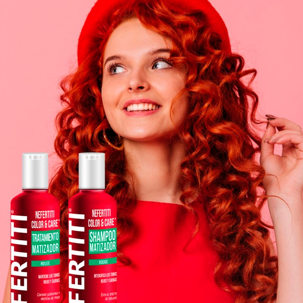 SHAMPOO Y TRATAMIENTO MATIZADOR NEFERTITI ROJO