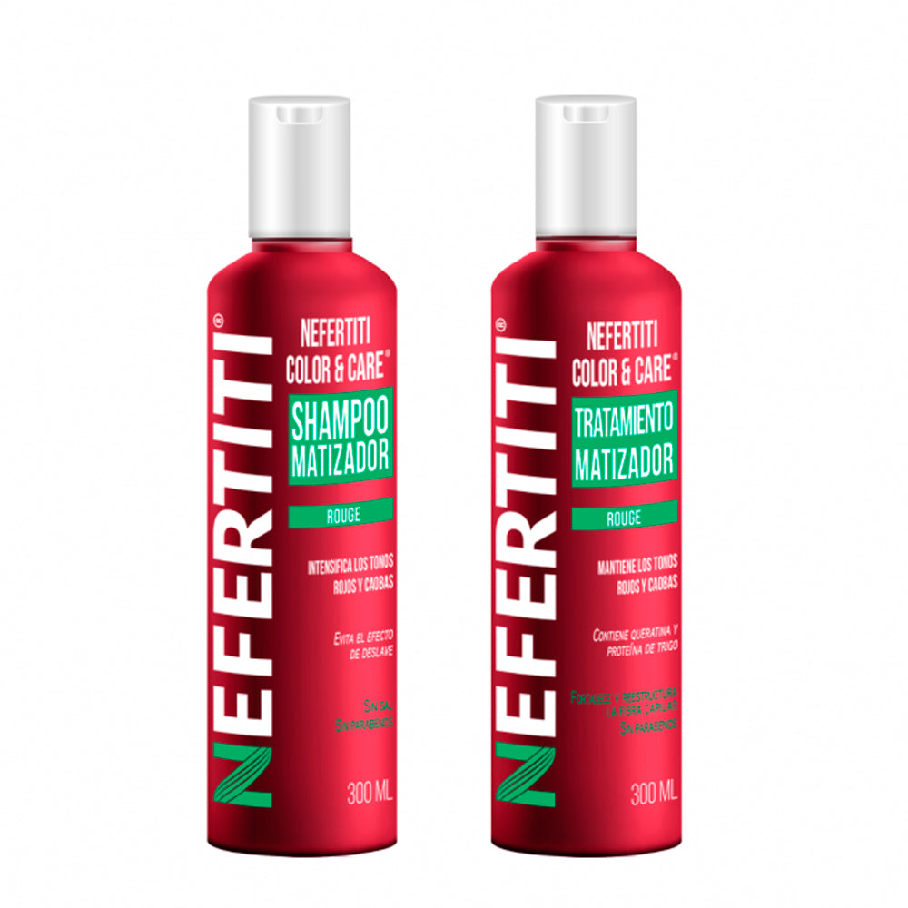 SHAMPOO Y TRATAMIENTO MATIZADOR NEFERTITI ROJO