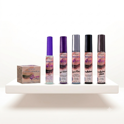 Kit Prosa 4 en 1: 4 Rímel, 1 Delineador y Crema Contorno de Ojos